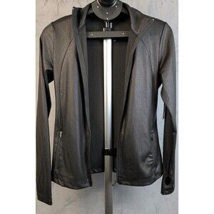 Ebb and flow black full zip jacket. Medium, new with tags, thumb holes.